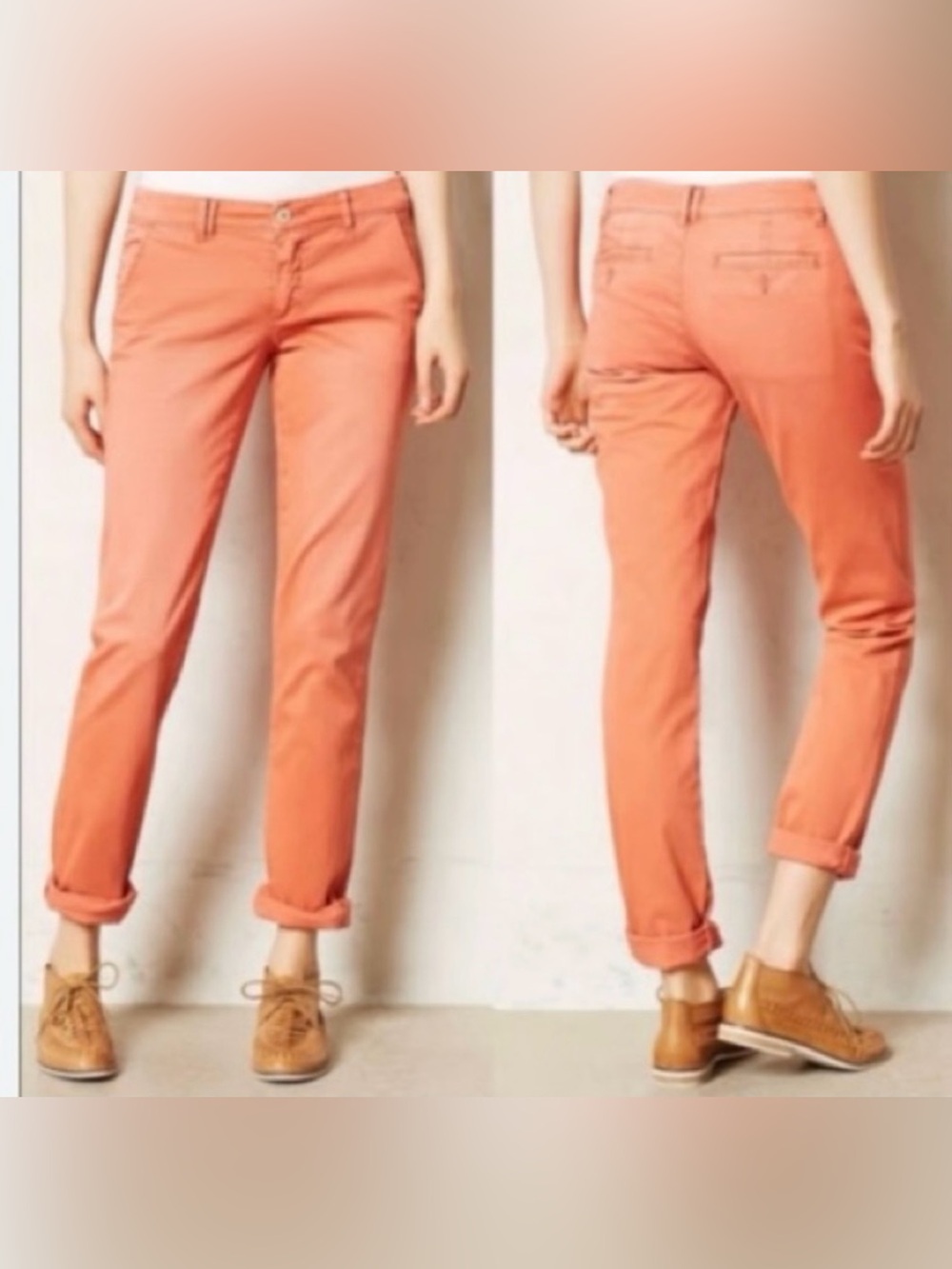 Pilcro and The Letterpress Womens Chinos Size 29 Hyphen Fit Peach Pink